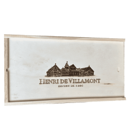 Caja de vino Henri de Villamont con 2 compartimentos.