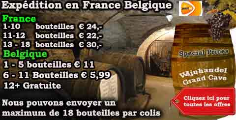 Nous expédions du vin en France et en Belgique