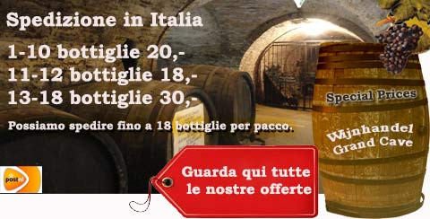 Spediamo vini in Italia